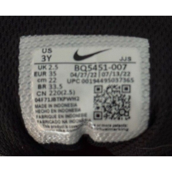 Nike Court Borough Low 2 "Bred" Boys Size 3Y Black Red Shoes BQ5451-007 - Picture 8 of 8